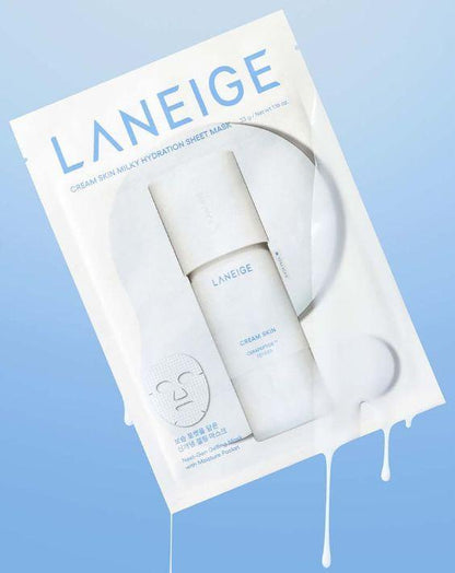 LANEIGE Cream Skin Milky Hydration Sheet Mask (6-Pack) | Intense Moisture.